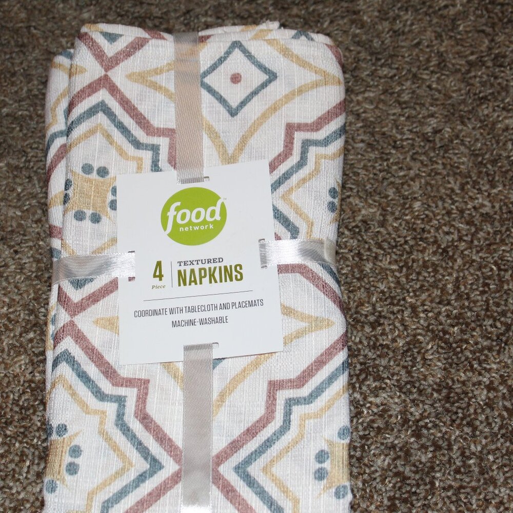 BNIP Food Network 4ct. Textured Napkins geometric 20"x20" polyester